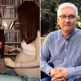 Artur Orzech z żoną i dziećmi, oczekując na kolejne potomstwo, w otoczeniu płyt.