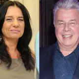 Izabella Jarska i jej mąż, uśmiechnięci, patrzą w stronę obiektywu.