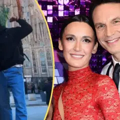 Agata Młynarska i Stefano Terrazzino z "Tańca z Gwiazdami" TVN. Uśmiechnięci i pełni radości.