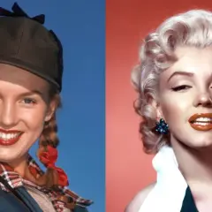 Marilyn Monroe przed operacjami: młoda Norma Jeane z warkoczami i ikona z burzą blond loków.