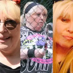 Trzy ujęcia Maryli Rodowicz bez makijażu. Wokalistka w okularach przeciwsłonecznych, w opasce na głowie i z burzą blond włosów.