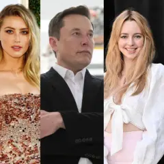 Elon Musk z żonami i partnerkami: Talulah Riley, Amber Heard, Grimes.