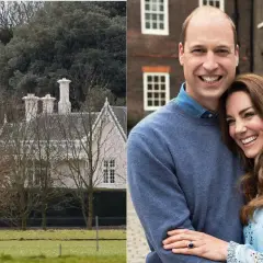 Księżna Kate i William uśmiechają się radośnie. W tle widać ich dom i drzewa. Ostatnie wiadomości o parze są pozytywne.