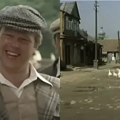 Uśmiechnięty Piotr Grabowski w kratkę, obok wiejska sceneria z gęsiami. Pytanie "piotr grabowski na co zmarł" pozostaje bez odpowiedzi.