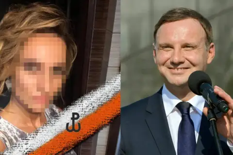 Anna Duda, znana jako kękuś, obok prezydenta Andrzeja Dudy.