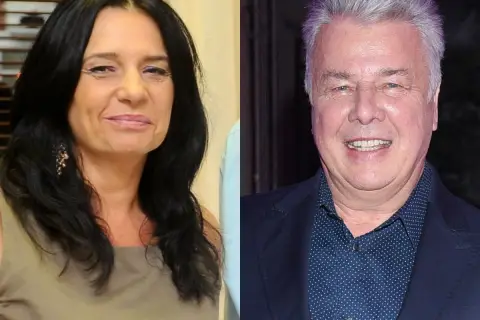 Izabella Jarska i jej mąż, uśmiechnięci, patrzą w stronę obiektywu.