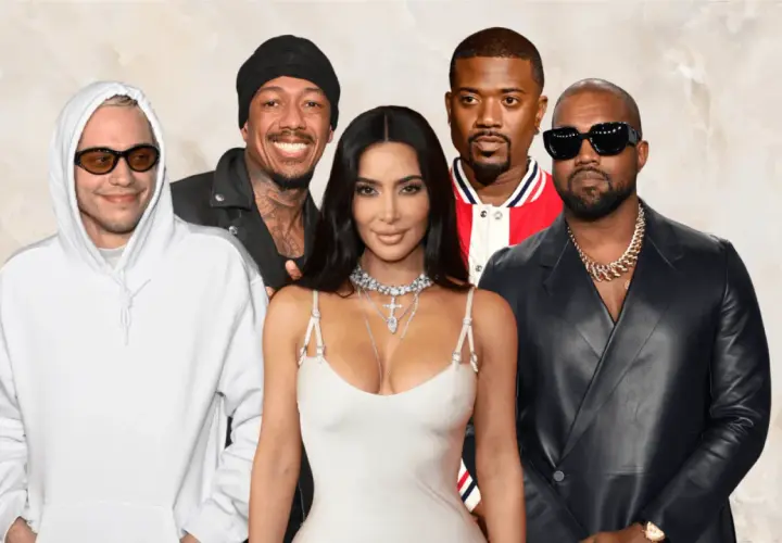 Kim Kardashian z mężem Kanye Westem i innymi mężczyznami.
