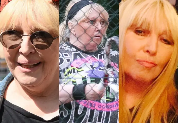 Trzy ujęcia Maryli Rodowicz bez makijażu. Wokalistka w okularach przeciwsłonecznych, w opasce na głowie i z burzą blond włosów.