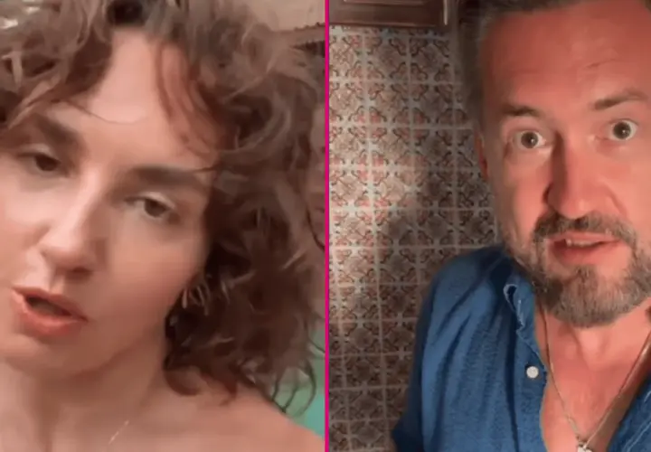 Marcin Prokop z córką, która ma kręcone włosy i patrzy wprost.