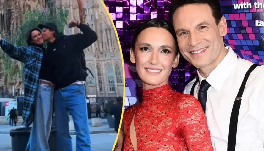 Agata Młynarska i Stefano Terrazzino z "Tańca z Gwiazdami" TVN. Uśmiechnięci i pełni radości.
