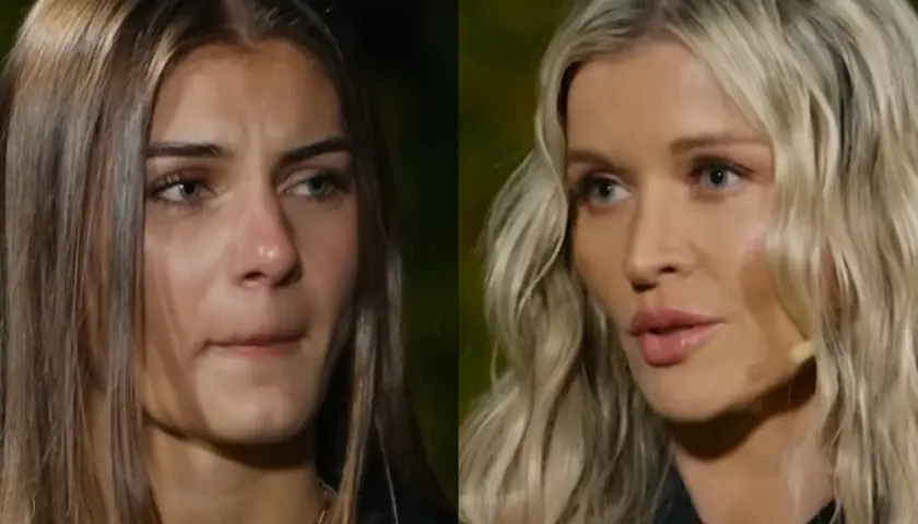 Dwie uczestniczki Top Model, jedna ze smutną miną, druga z wyrazem skupienia. Kto odpadnie z top model?