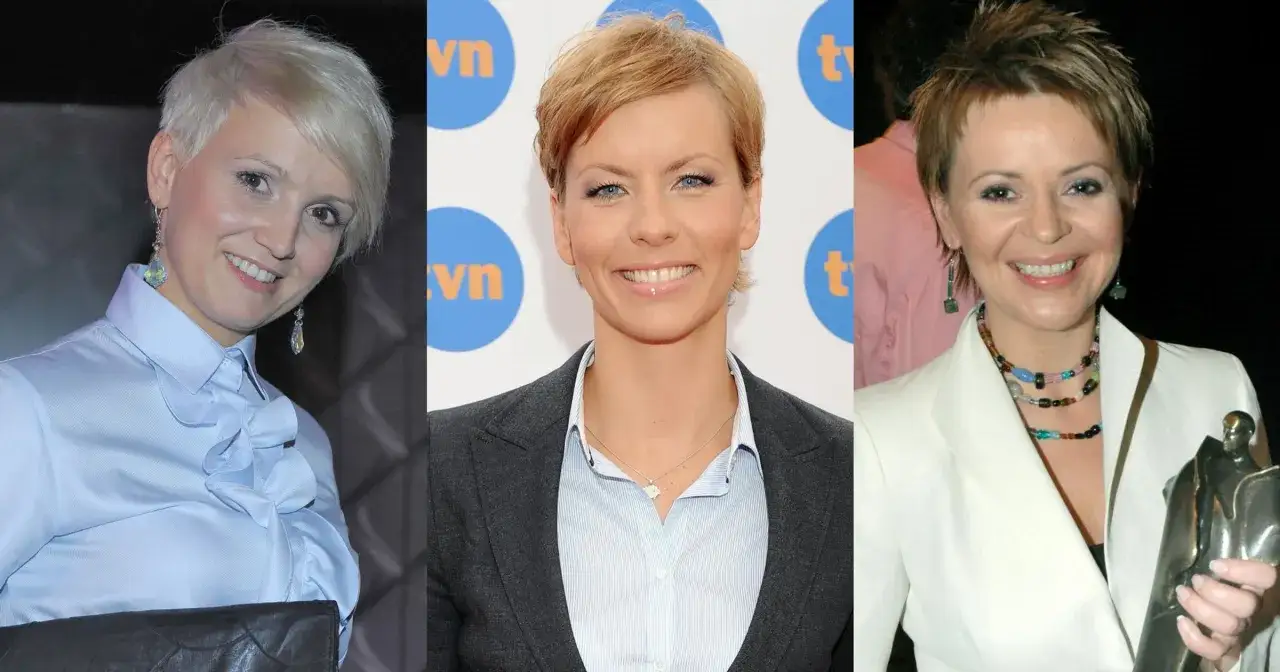 Trzy uśmiechnięte prezenterki TVN: po lewej w błękitnej koszuli, w środku w marynarce, po prawej w białej z naszyjnikiem.