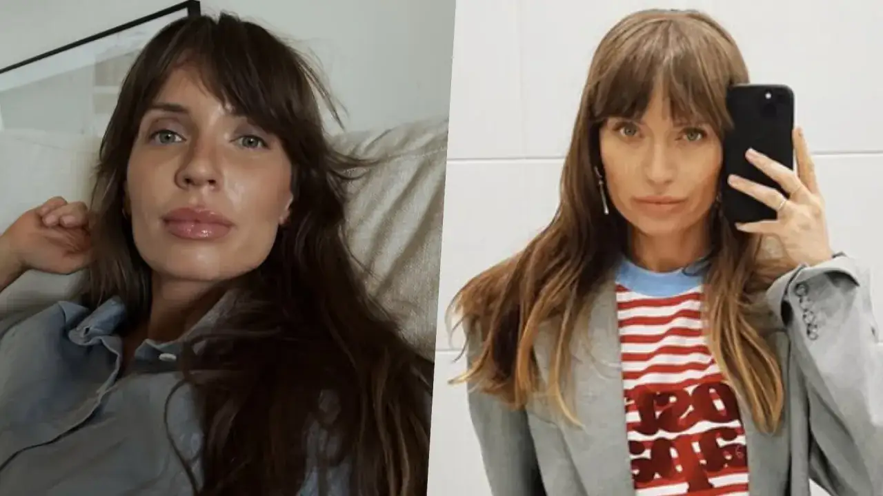 Anna z TVN Fakty w dwóch odsłonach: relaksuje się na kanapie i pozuje do selfie w marynarce.