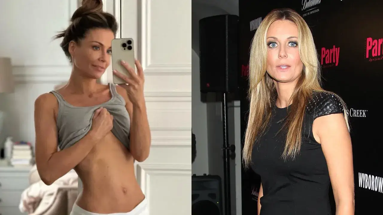Małgorzata Rozenek w dwóch odsłonach. Na pierwszym zdjęciu prezentuje sylwetkę, na drugim w czarnej sukience. Wiek nie gra roli!